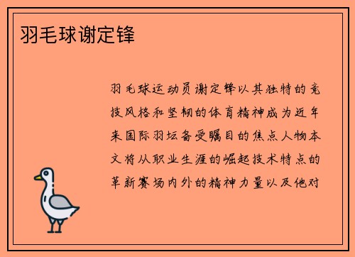 羽毛球谢定锋